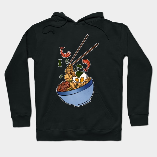 Ramen Noodle Bowl Asian Japanese Food Hoodie by Trippycollage